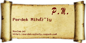 Perdek Mihály névjegykártya
